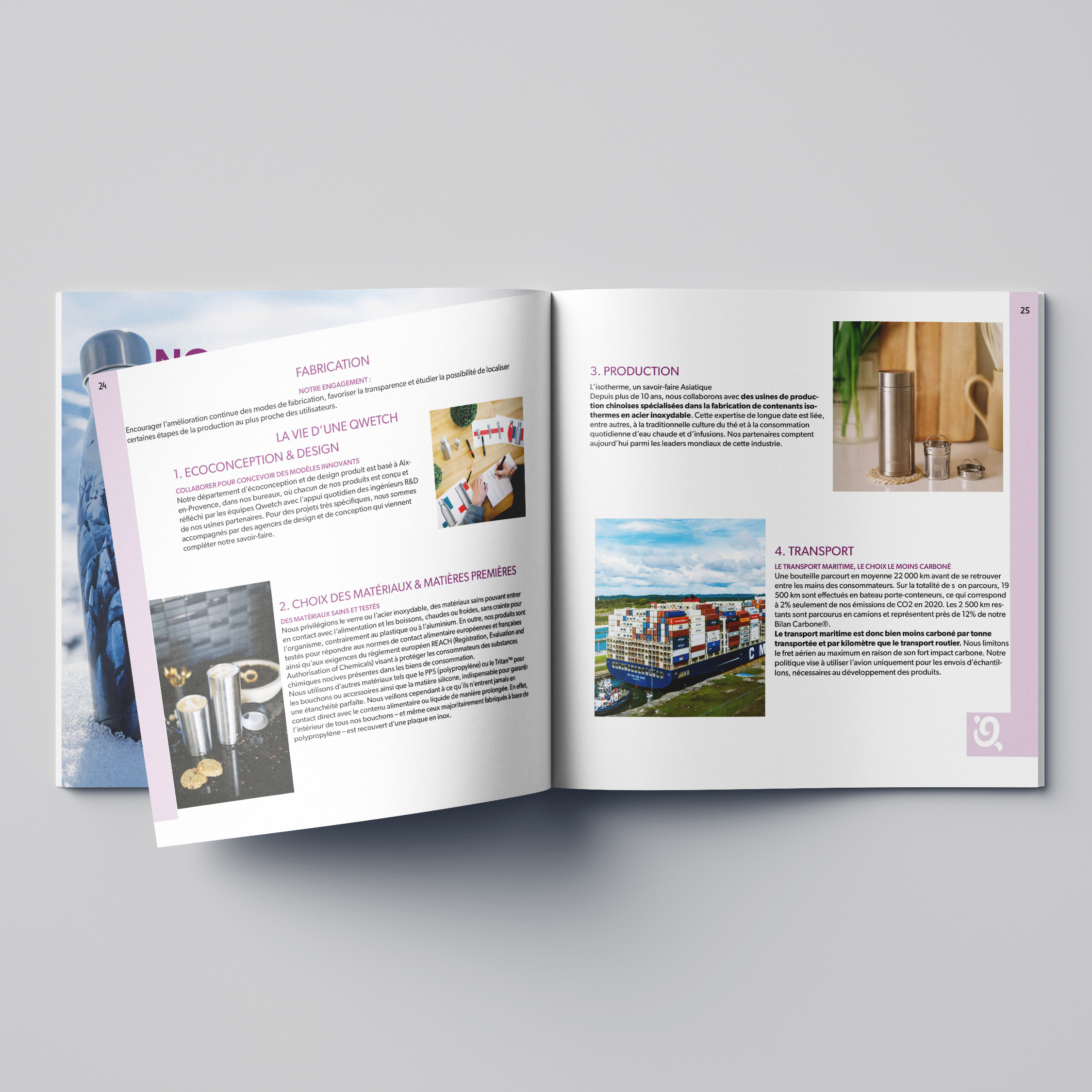 Brochure d'une marque de gourde