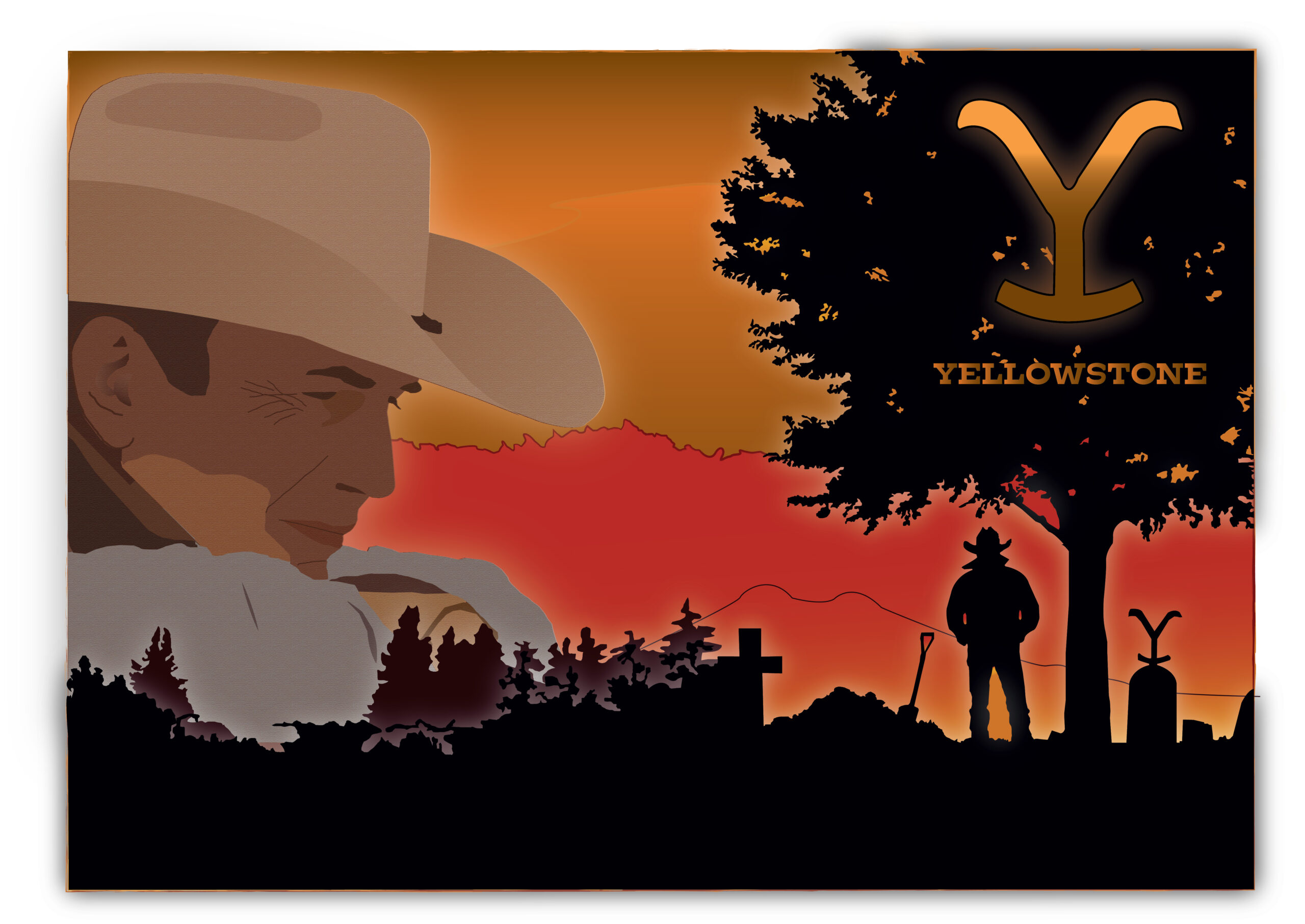 illustration yellowstone sans signature